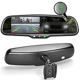 Master Tailgaters OEM Rear View Mirror with Ultra Bright 4.3" Auto Adjusting Brightness LCD + Auto Dimming Mirror + Compass & Temperature - Universal Fit (Complete Replacement)