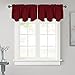 NICETOWN Window Valance Curtain for Kitchen - Home Fashion 52 inches x 18 inches Rod Pocket Valance Curtain Panel for Bedroom Christmas Decor/Living Room, Burgundy Red, Single Panel