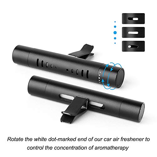 2 Packs Custom Car Vent Clip Cylindrical Essential Oil Car Diffuser Vent Clip with 12 Refill Sticks for Car,Office,kitchen,Bathroom, Pet Houses