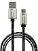 Bastex Gator Skin Rugged Heavy Duty Durable High Speed USB 2.0 Micro USB Charger Cable (2.6 ft) for Galaxy S7 / S7 Edge S6 S5 Note 5 LG G4 and other devices - Black