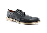 Black Ferro Aldo Men's Dress Shoes Two Tone Brogue Original Perforation Details New 19278 (9.5 U.S)