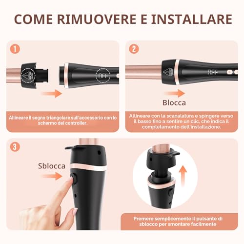 NWOUIIAY Curling Iron 5 in 1 Set Ceramic Curling Iron with Adjustable Temperature 80 °C - 230 °C and LCD Display Wave Straightener for Hair with 9-32 mm Different Irons and Automatic Shut-off