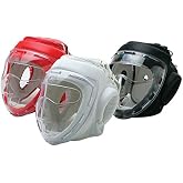 Ace Martial Arts Supply Headgear with Clear Mask - Black - Large