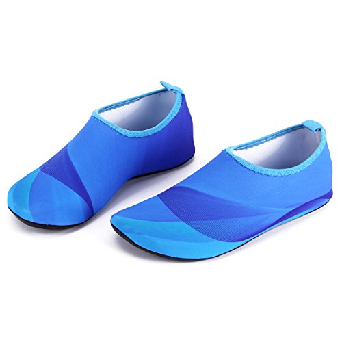 HQdeal Women’s Men’s Water Shoes Quick Drying Outdoor Sports Athletic Sneakers Aqua Shoes Slip On Lightweight Yoga Socks for Swimming Diving Surfing Snorkeling Boating Beach Walking Cool Blue