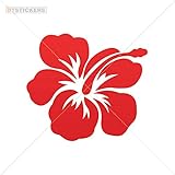 Vinyl Sticker Decal Hibiscus Atv Car Garage bike surfboard sunflower round elegance (10 X 8,89 Inches) Red