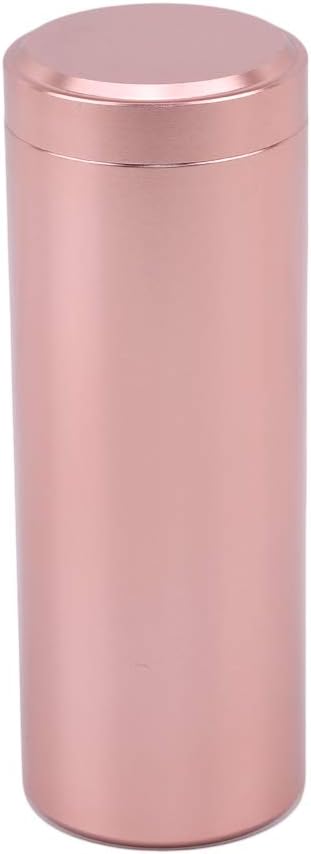 Hengxing Portable Mini Tea Can Aluminum Herb Stash Jar Seal Smell Proof Container Spice Organizer Storage Pot,Rose Gold