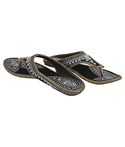 thari choice women's velvet ethnic flat chappal and slipper