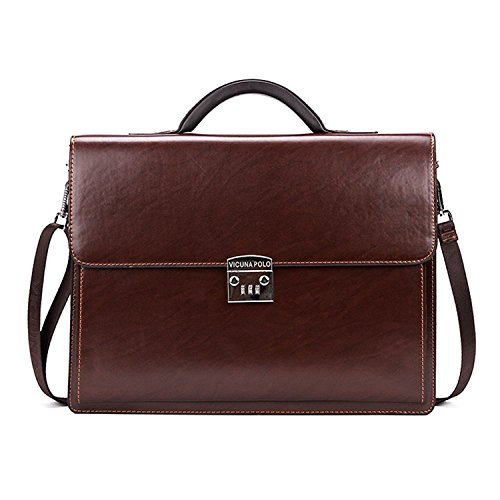 Polo Handbags. MESIDA Men Classic Leather Briefcase Lawyer Attache Case