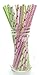 Food With Fashion Watermelon Straws - Paper Straws for Drinking, Cute Disposable Straws, Green/Hot Pink Summer Watermelon Party Paper Straws, 25 Pack