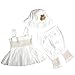 Itaar Baby Clothes Toddler Girl Ruffle Dress + Pants + Hat Outfit Set 0-18 M White 3pcs (X-Small(0-6Months))