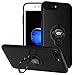 DESOF iPhone 8 Plus Case, iPhone 7 Plus Case with Ring Holder Kickstand, 360°Adjustable Ring Grip Stand Work with Magnetic Car Mount Anti-Fingerprint Slim Cover for Apple iPhone 8P 5.5 inch - Black