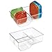 mDesign Food Storage Container Lid Holder, 3-Compartment Plastic Organizer Bin for Organization in Kitchen Cabinets, Cupboards, Pantry Shelves - 2 Pack - Clear