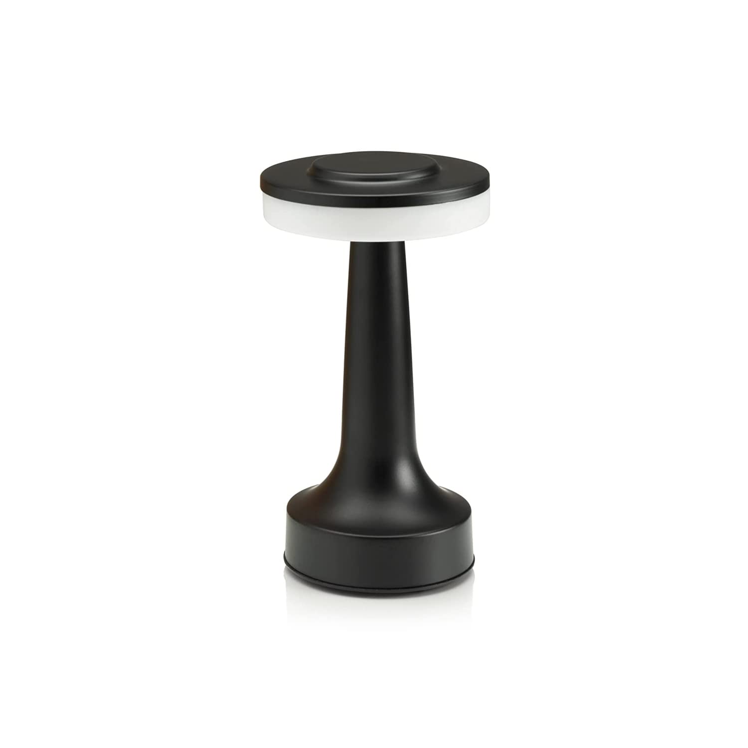 Auraglow Black Rechargeable Touch Control Cordless LED Table Lamp - Perfect for Bedside Tables, Hotels and Restaurants