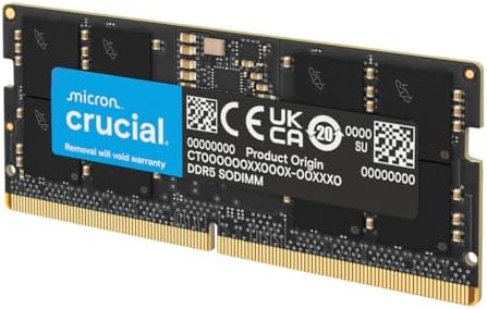 Crucial 16GB DDR5 RAM, 5600MHz (or 5200MHz or 4800MHz) Laptop Memory, SODIMM 262-Pin, Compatible with 13th Gen Intel Core and AMD Ryzen 7000 - CT16G56C46S5