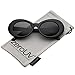 zeroUV - Bold Retro Oval Mod Thick Frame Sunglasses Clout Goggles with Round Lens 51mm (Black/Smoke)