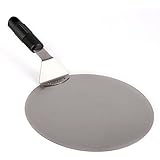 Waykea Stainless Steel Round Pizza Peel 10-inch Baking Shovel Paddle, Cake Lifter Transfer Tray for Pizza, Bread, Cake, Pie