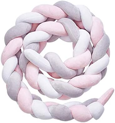 Chunse 1 PC Braid Pillow, Baby Crib Bumper Cushion Plush Knot Pillow Baby's Room Decoration,100/150/200/300/400Cm,F,400CM [Energy Class A]