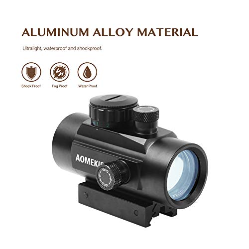 AOMEKIE Airsoft Red Dot Sight Scope Reflex Sight Rifle Scope 30mm Multi-Coated Lens with 22mm/11mm Weaver Picatinny Rail Mount for Hunting Shooting - Thumbnail 4