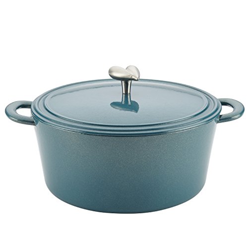 Click Here to See More Images Ayesha Curry Cast Iron Enamel Covered Dutch Oven, 6-Quart, Twilight Teal