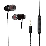 DolTech Wooden In-ear Noise-isolating Headphones Sweatproof Sport Earbuds with Mic & Volume Control -128 (Blackwood)