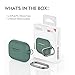 AhaStyle AirPods Pro Case Silicone Protective Cover [Front LED Visible] Compatible with Apple AirPods Pro 2019(Pine Green)