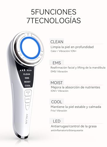 ANLAN Second Generation Anti-Wrinkle Face Massager, 5 in 1 Facial Cleansing, Deep Pores, Remove Acne, Blackheads, Anti-Aging Wrinkles Firming and Facelift