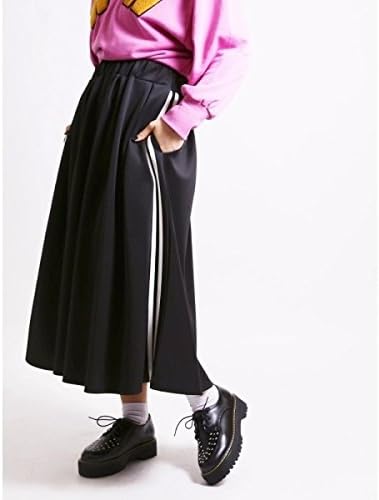 Amazon ウィゴー レディース Wego ウィゴー Wego ラインジャージロングスカート ブラック F スカート 通販