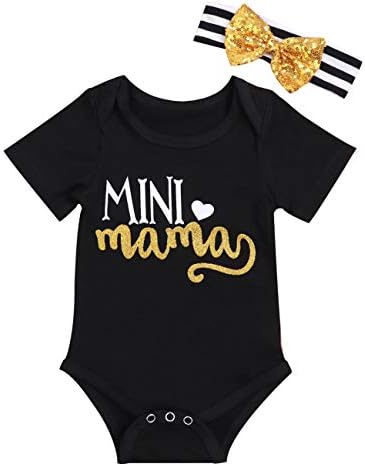 Newborn Baby Girl Clothes Mini Bodysuit and Headband Short Sleeve Outfits