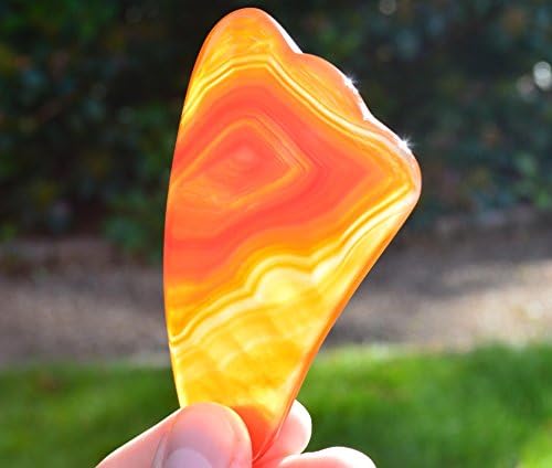 100% Natural Red Agate by The Healing Stone – Healing and Ornamental Stone - 96mm (length) x 57mm (at widest end) x 5mm