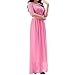 Eiffel Women's Lace Splicing Chiffon Long Maxi Dress Evening Wedding Bridesmaid Gown ,Rose Red,XX-Large