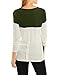 Allegra K Women Color Block Side-Slit Paneled Slim Fit Ribbed Top Green M