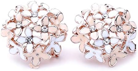 LIGHTBLUE Elegant Rhinestone Flower Ball Earrings for Women Fashion Bride Stud Earrings,Pink