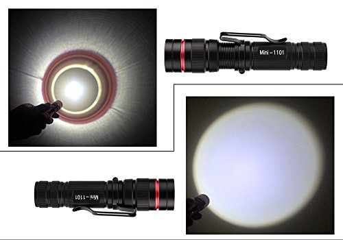 WEIKAILTD Pack of 3,Assorted Colors,300 lumens Mini LED Flashlight with three CREE T5 LED,Adjustable Focus, 3 Modes, Anodized Finish