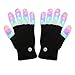 #1 Premium Quality LED Lighting Gloves, Flashing Fingers, Rave Gloves, Colorful Gloves, Light Show by TRITECHNOX (Black - Lighting Fingers, Type 1)
