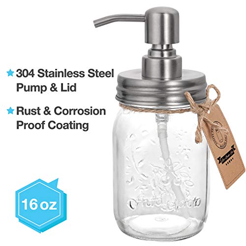 Mason Jar Bathroom Accessories Set 4 Mason Jar Soap Dispenser & 2