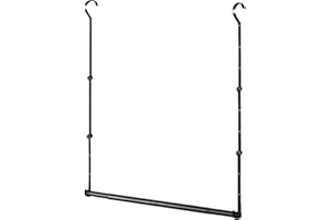 IDEFAIR Hanging Closet Rods, Adjustable Height & Width Closets Bar Lower Extender for Hanging Clothes, Heavy Duty Hanging Bars for Clothing Storage and Organizer, Space-Saving & Expandable Double Closet Rod