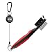 STIXX Golf Brush and Groove Cleaner with Retractable Clip, Extends 2 Ft.  Brass, Nylon and Spike Cleaning Tool primary