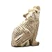 Nelson Creations, LLC 1.5 Inch Wolf Sitting Natural Soapstone Hand-Carved Animal Charm Totem Stone Carving Figurine