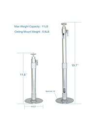 Universal Proyector Pared Ceiling Mount colgadero 360 ° cabezal giratorio con extensible, longitud: 11.8 inch a 19.7 inch 11 libras de carga Soporte de montaje para Mini Proyector CCTV DVR Cámara