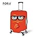 For U Designs 20/24/28 Inch Cute Emoji Smile Face Design Soft Luggage Cover for School Teens