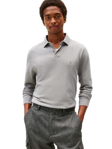 Tommy Hilfiger Men's Long Sleeve Polo Shirts in Regular Fit with Stretch and Or…
