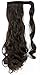 S-noilite Long Straight Curly Wavy Wrap Around on Ponytail Clip in Pony Tail Hair Extensions Natural Synthetic Hairpiece(17inchs-curly, dark brown)thumb 2