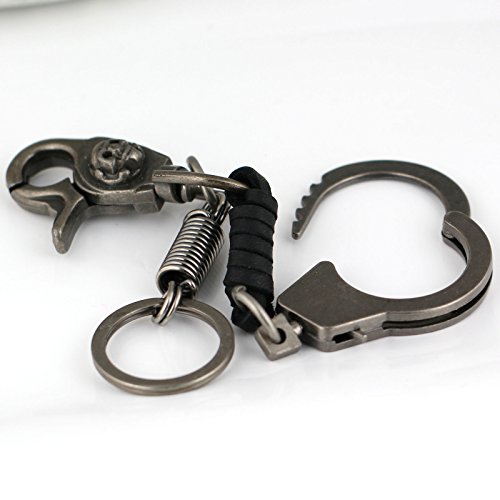 Maycom Retro Style Skull Lobster Clasp Handcuffs Pants Buckle Keychain Key Chain Ring Keyring Keyfob Key Fob Holder