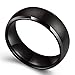 King Will TYRE Black Domed Tungsten Ring 8mm Brushed Matte Finished Wedding Band Size 7-14