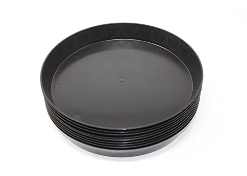 Penseetek Heavy Duty Round Large Plant Saucer for Grow Pots- Black Round Plastic Gardening Grow Saucer Tray (20, 10 Inch Plant Saucer)