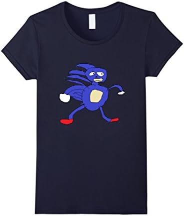 Women's Sanic Hegehog Shirt | Gotta Go Fast Sanik Paint Meme Shirt Medium Navy