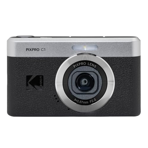 KODAK Pixpro C1 - Fotocamera Digitale Ultra Compatta | 13MP BSI CMOS, Zoom 4X, Display LCD 2.8", Flash LED, Batteria Integrata - Nero