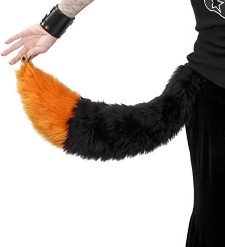 Pawstar Yip Tip Dark Fox Furry Plush Tail Costume - Orange