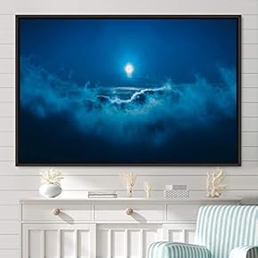 signwin Framed Canvas Wall Art Lunar Aerial Astronomy...