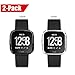 Fintie Compatible Fitbit Versa Case [2-Pack], Soft TPU Plated Screen Protector Rugged Cover All-Around Protective Bumper Shell for Fitbit Versa Smartwatch, Black, Silver